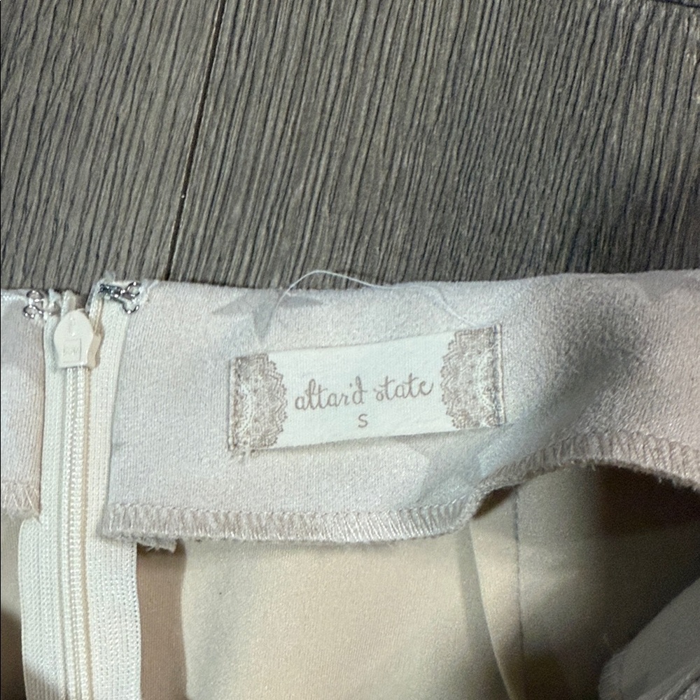 Altar'd State Suede Cream Star Mini Skirt - Picture 2 of 2